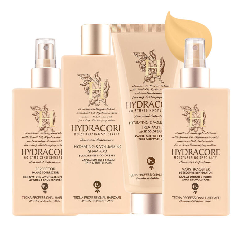 HYDRACORE Hydrating & Volumizing - Set 4 Prodotti Idratante per Capelli Secchi e Colorati - Fini